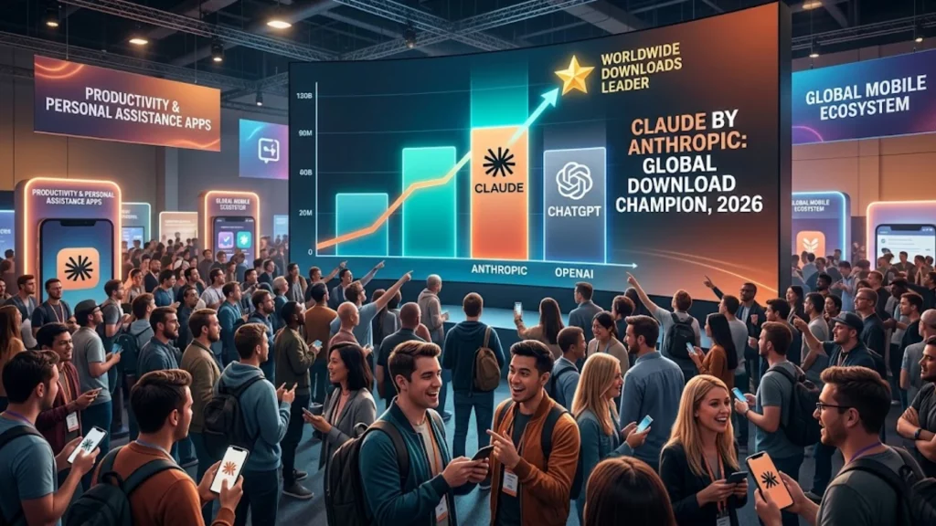 Claude supera a ChatGPT - interfaz de usuario de Anthropic en iPhone - crecimiento de IA móvil
