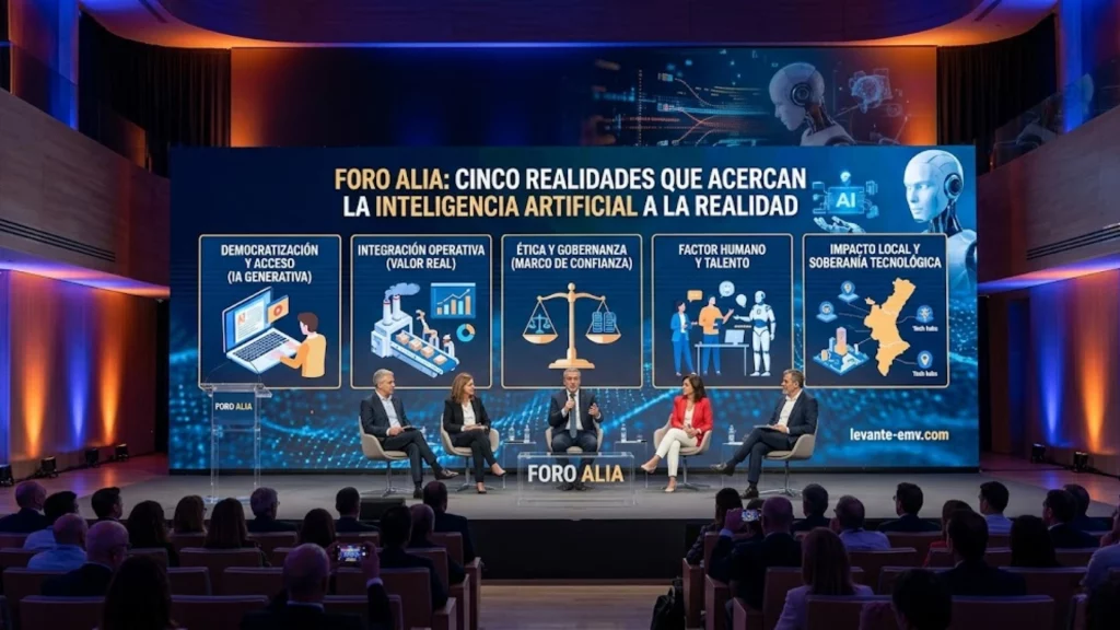 Ponentes en el Foro Alia discutiendo realidades de la Inteligencia Artificial.