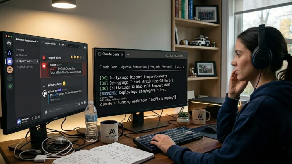 Interfaz de Claude Code ejecutando automatizaciones agénticas para fundadores de startups.