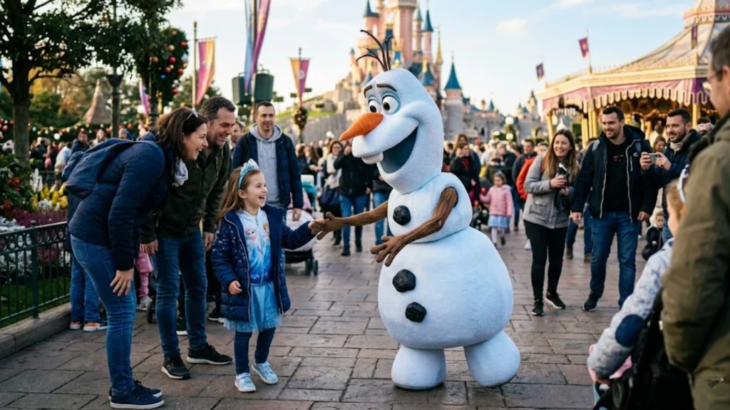 Olaf de Frozen animatrónico con tecnología NVIDIA RTX en Disneyland Paris.