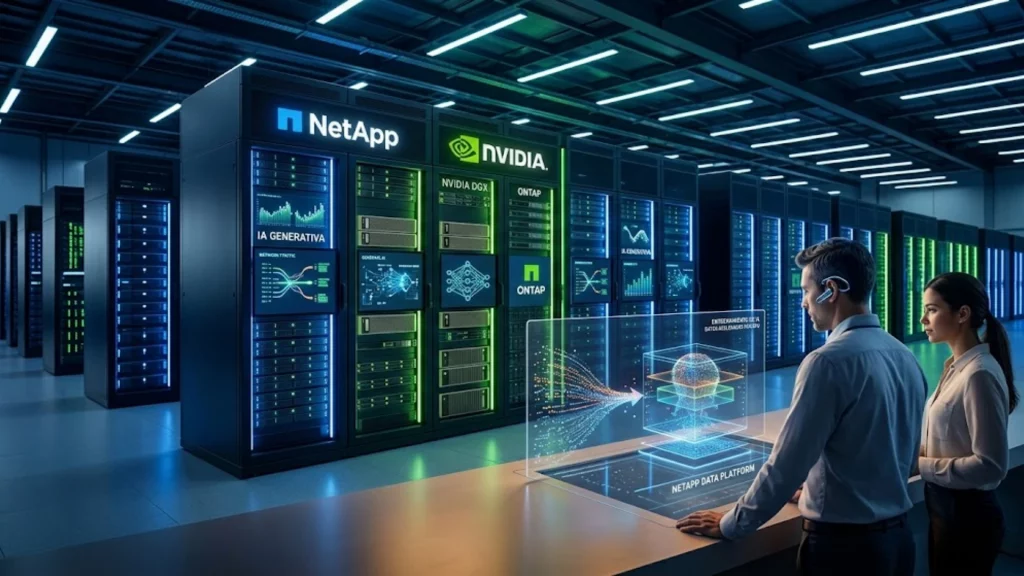 Servidores de NetApp y NVIDIA para procesamiento de inteligencia artificial generativa